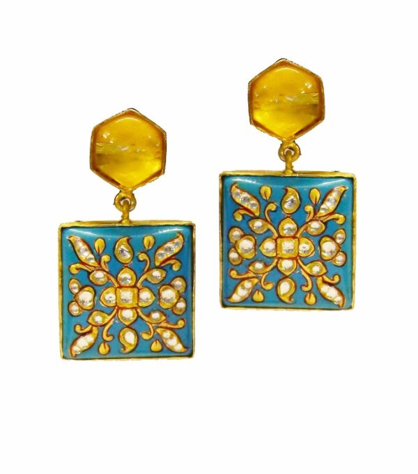 Turquoise Golden Dangler
