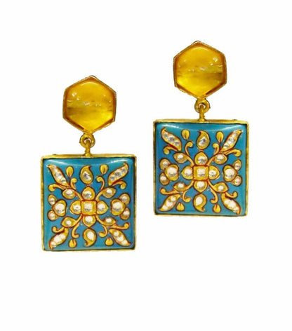 Turquoise Golden Dangler