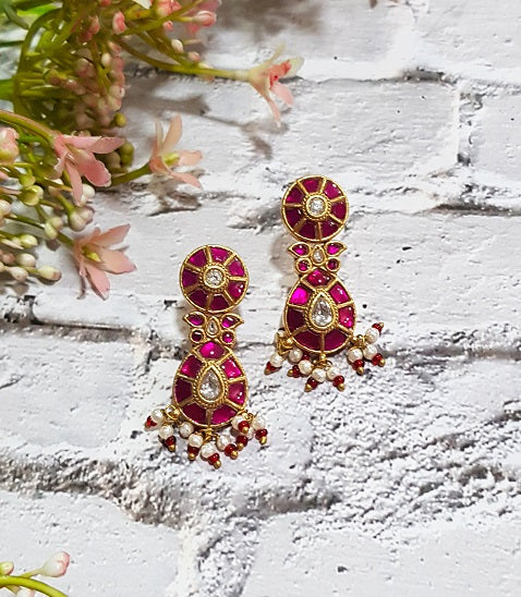 Pink Pachi Pear Earring