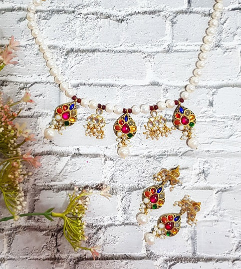 Navratna Bridal Necklace Set