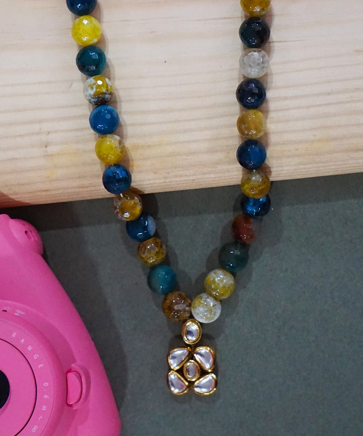 Kundan and imitation necklace