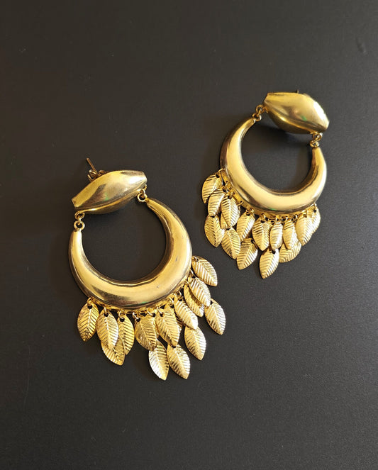 Gold Rush Leaf Chandbali