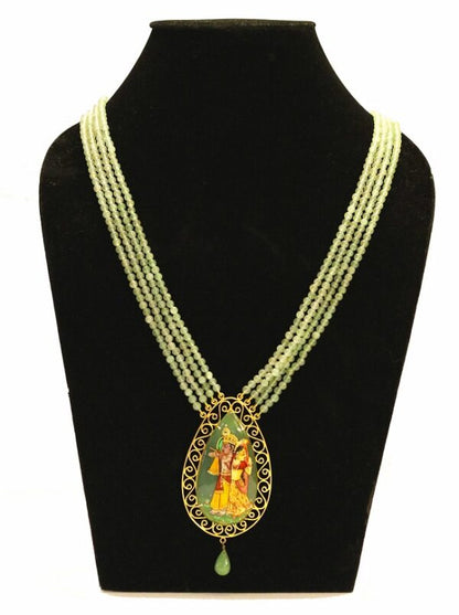 Gold Radha Krishna Necklace