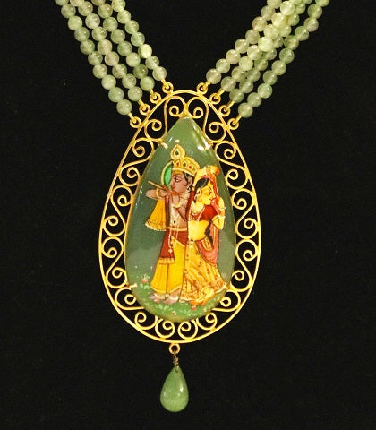 Gold Radha Krishna Necklace