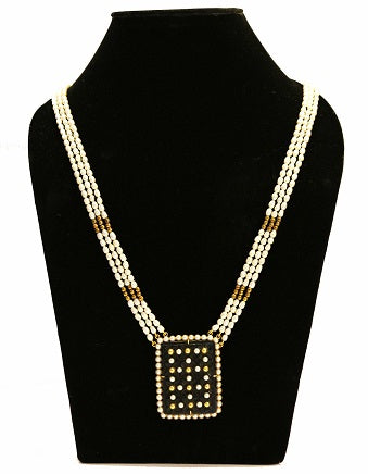 Gold Blue Carving Necklace