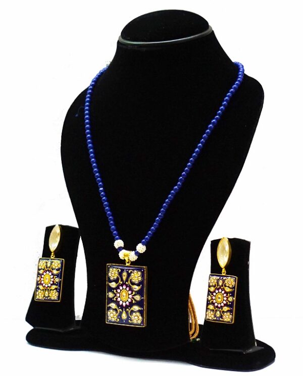 Blue Painted Necklace Set