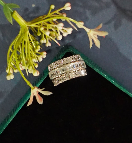 White Elegant Cocktail Ring