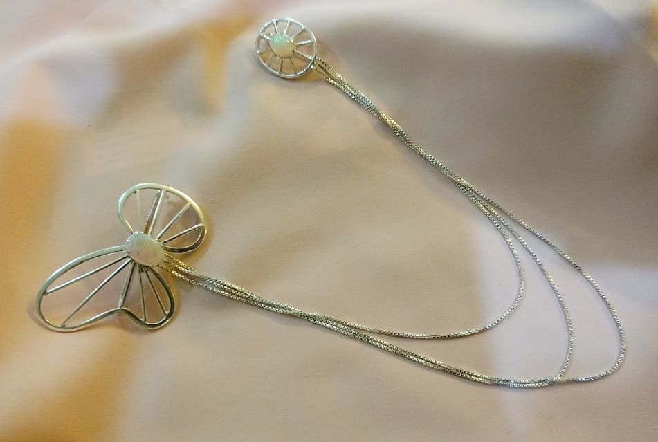Fire Opal Brooch