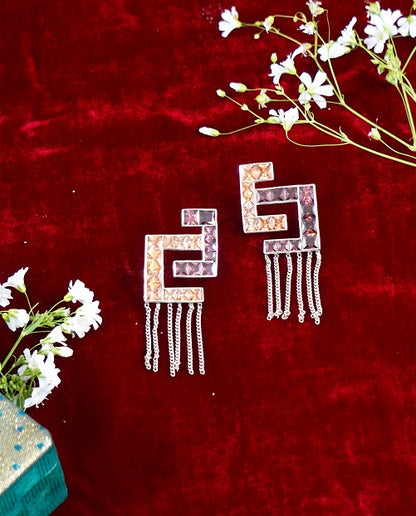 Citrine & Pink Musical Earrings