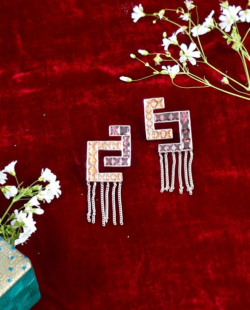 Citrine & Pink Musical Earrings