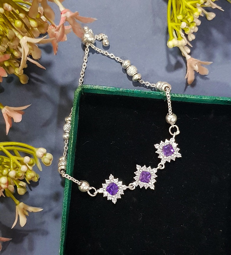 Amethyst Silver Bracelet