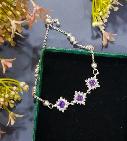 Amethyst Silver Bracelet