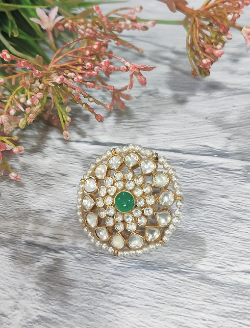 Green Round Bridal Ring