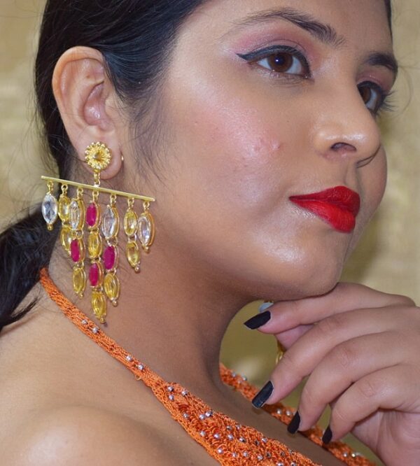 Citrine Ruby Marquise Dangler