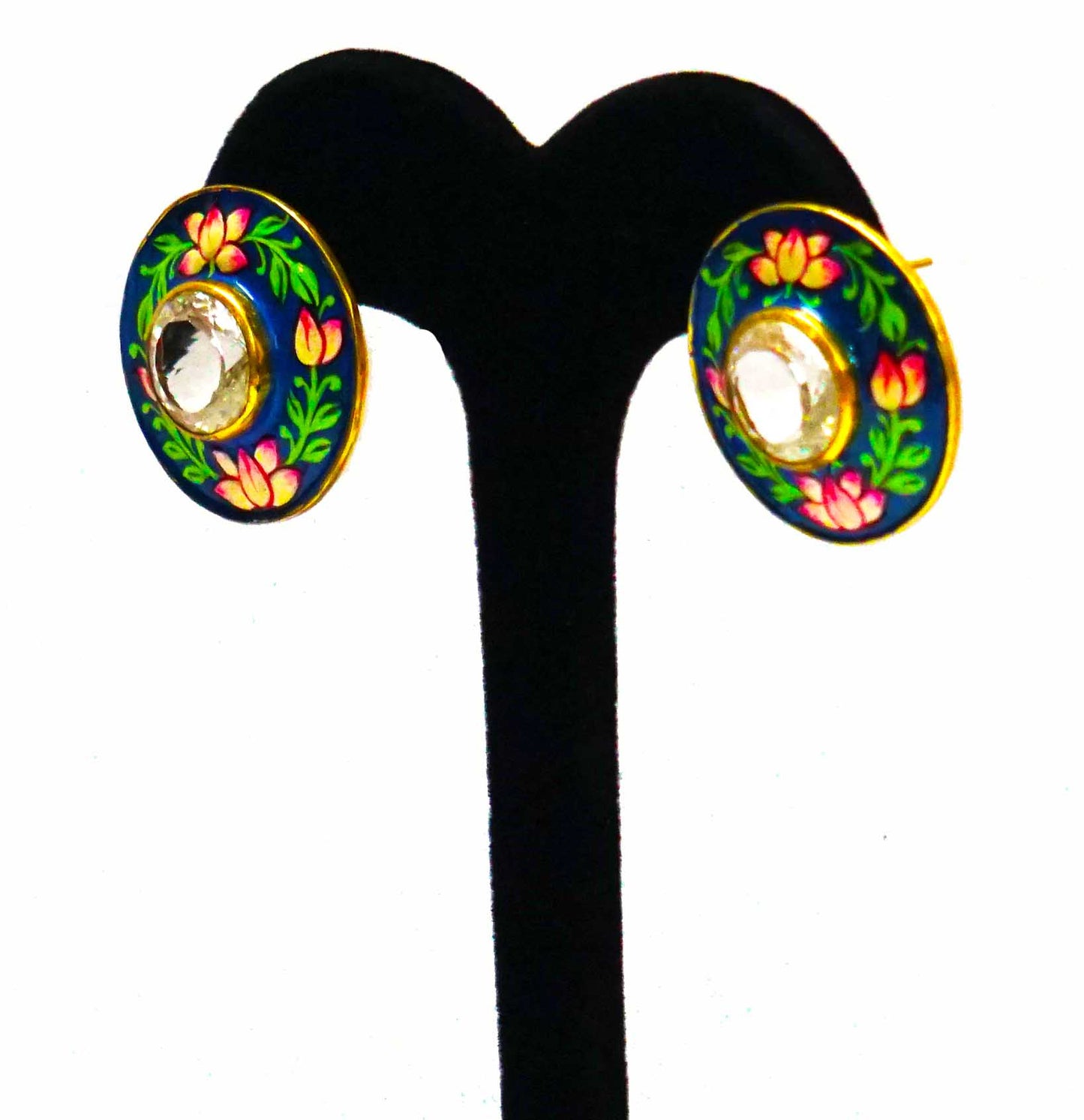 Blue Meenakari Stud