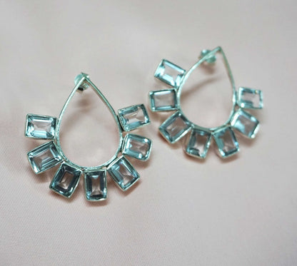 White Pear Drop Earrings