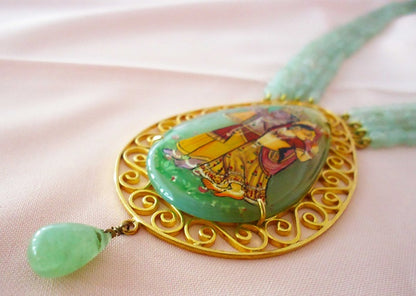 Gold Radha Krishna Necklace