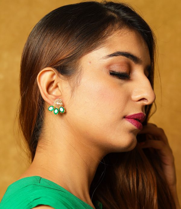 Filigree Green Stone Stud