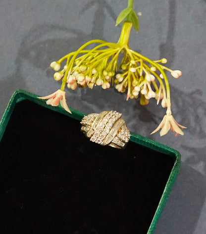 White Engagement Cocktail Ring