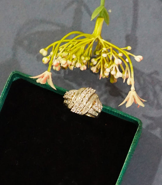 White Engagement Cocktail Ring