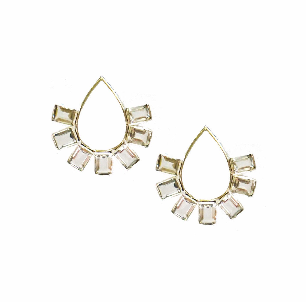 White Pear Drop Earrings