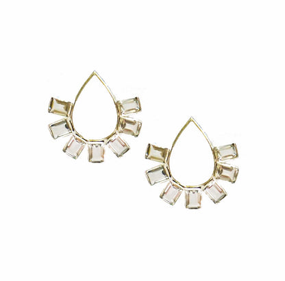 White Pear Drop Earrings
