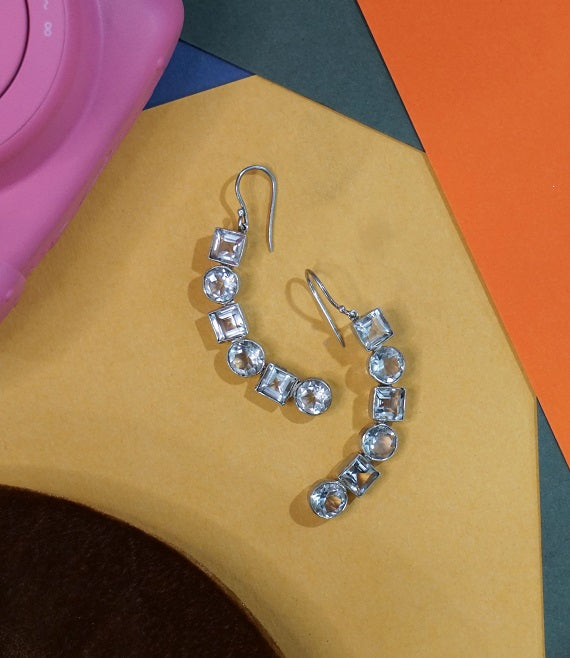 White Curve Earrings