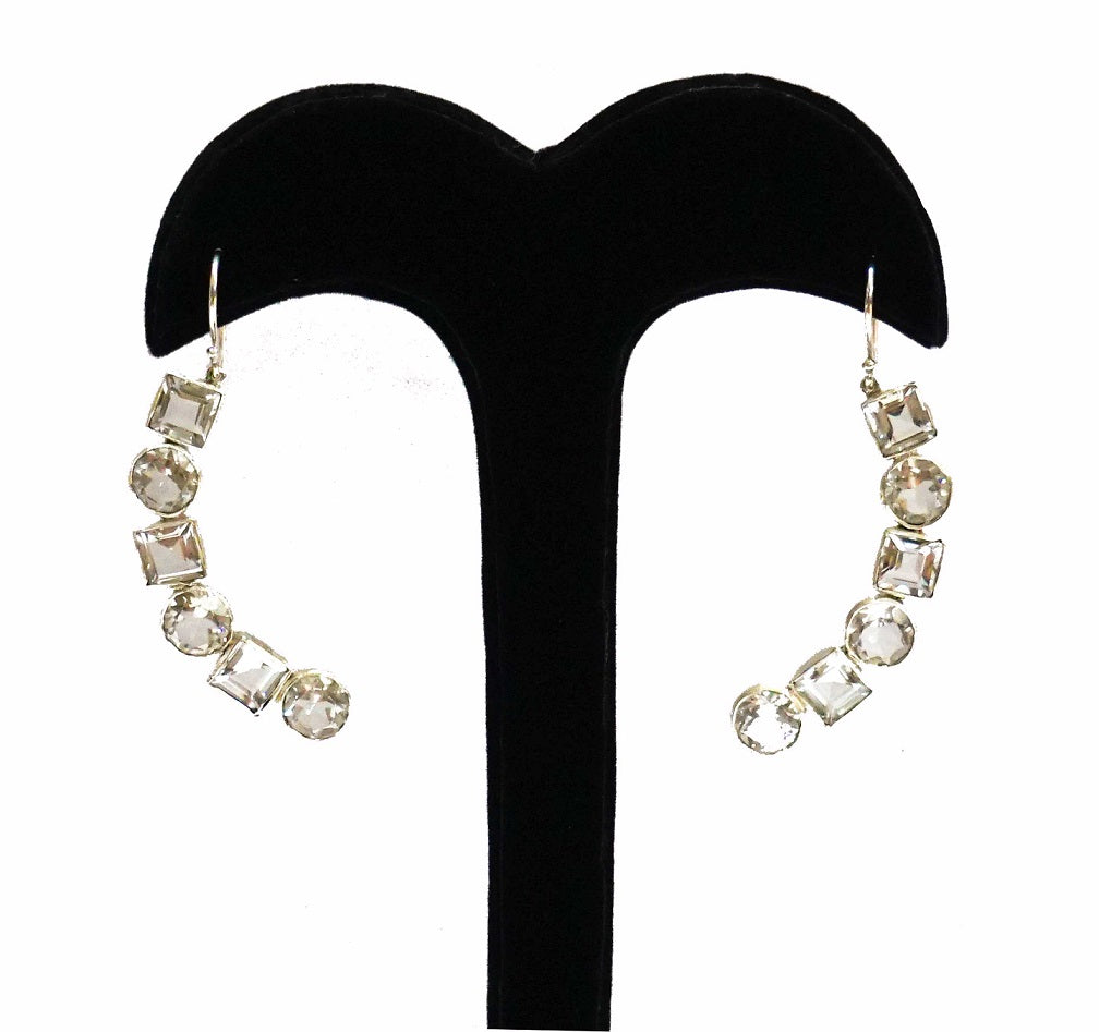 White Curve Earrings
