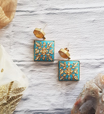 Turquoise Golden Dangler