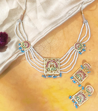 Aari Square Turquoise Set