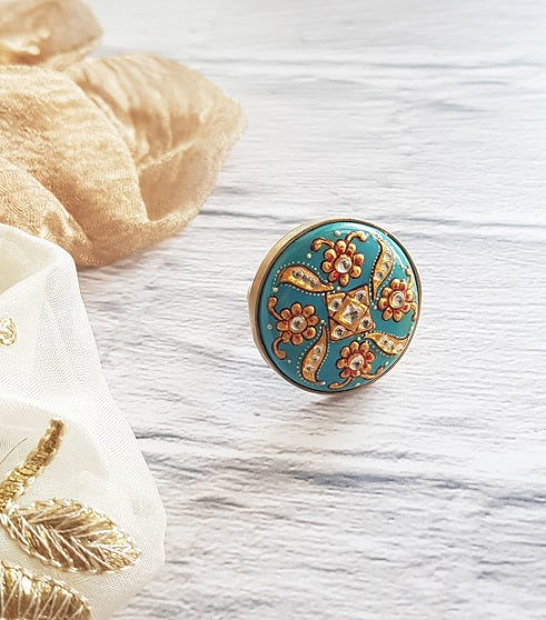 Turquoise Painted Ring