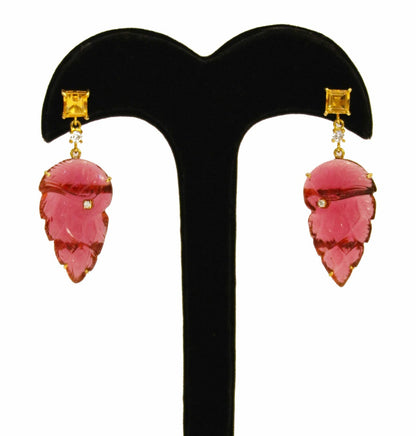 Gold Fish Carved Earrings