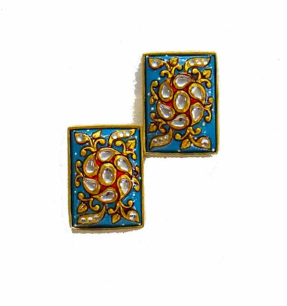 Turquoise Rectangle Stud