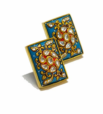 Turquoise Rectangle Stud