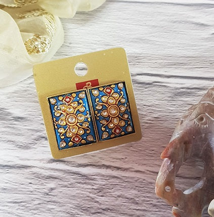 Turquoise Rectangle Stud