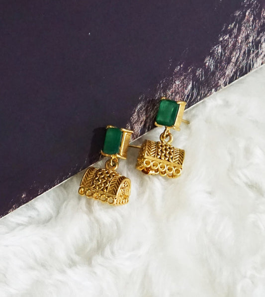 Green Stone Jhumka
