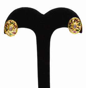 Aari Oval Pink Studs