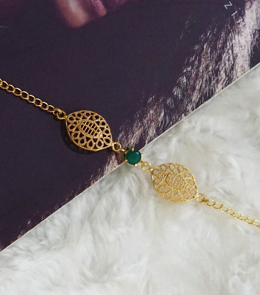 Green Stone Filigree Bracelet