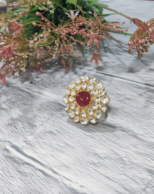 Red Stone Bridal Ring