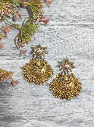 Pink City Temple Art Earring