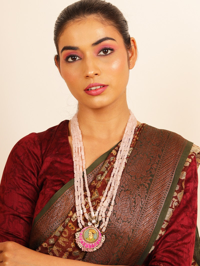 Akbar Rose Quartz Necklace