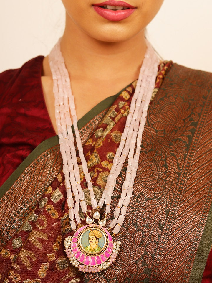 Akbar Rose Quartz Necklace