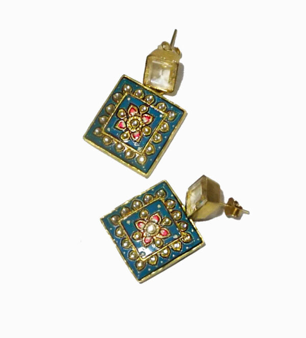 Turquoise Red Square Necklace Set