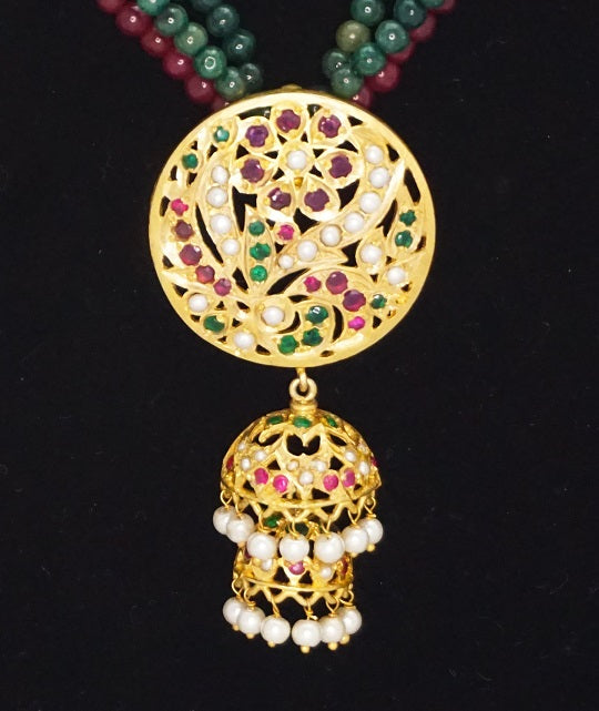 Aari Jhumki Layer Necklace Set