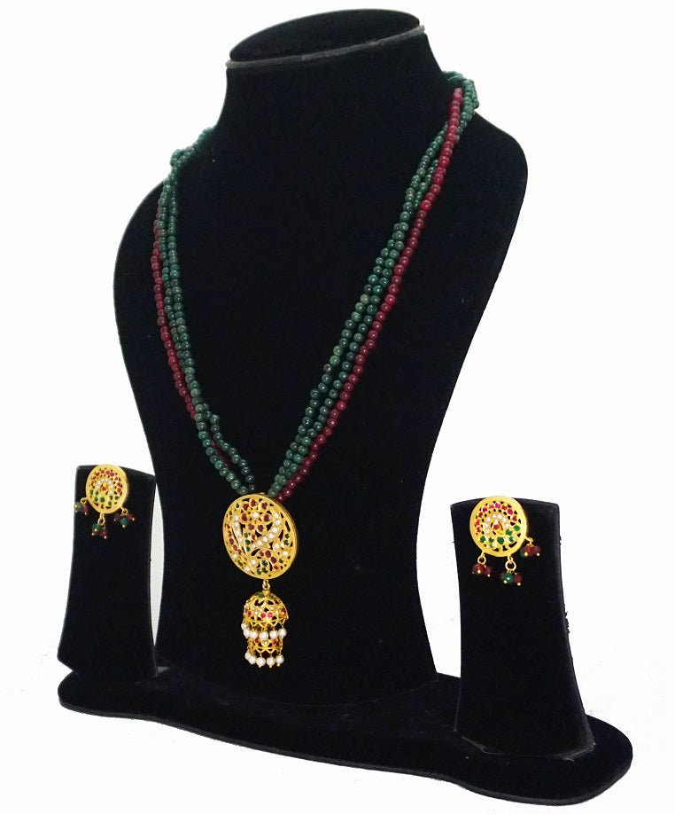 Aari Jhumki Layer Necklace Set