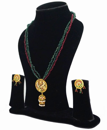 Aari Jhumki Layer Necklace Set
