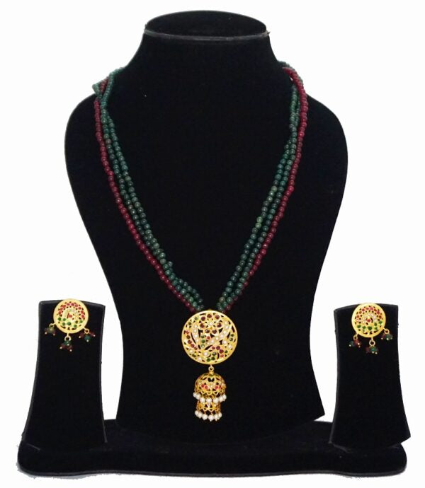 Aari Jhumki Layer Necklace Set