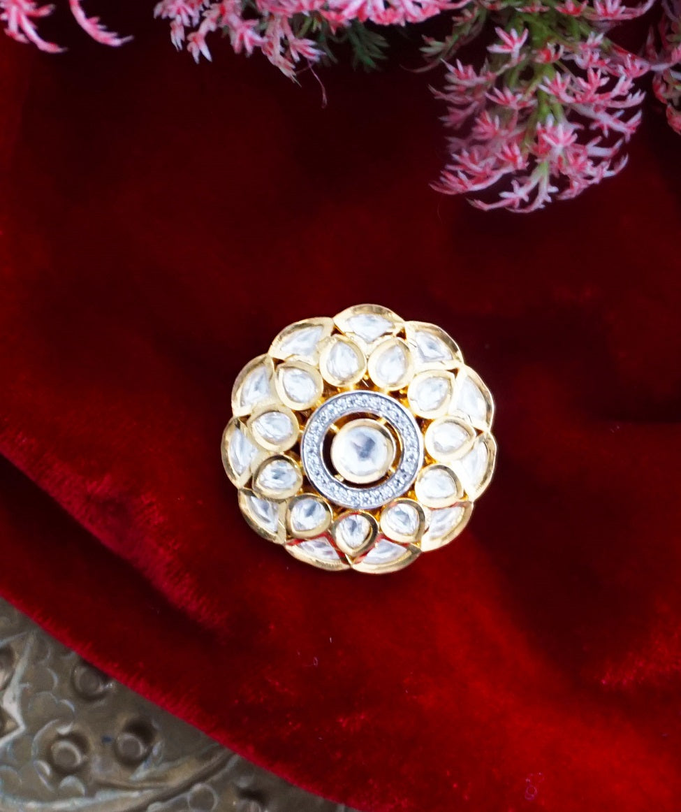 Alankar Round Kundan Ring