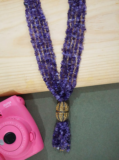 Amethyst Tie Necklace