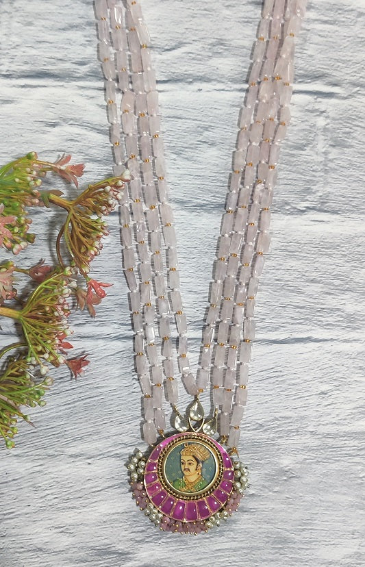 Akbar Rose Quartz Necklace